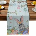 thumbnail image 2 of Burlap Table Runner 36 Inches Long, Easter Rabbit Egg Flower Non-Slip Kitchen Table Runners for Dining Room Everyday Use Party Table Decorations Spring Butterfly Tree Branch Wooden, 2 of 9