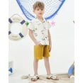 thumbnail image 3 of CARETOO Toddler Boy Clothes Casual Outfits Summer Beach Button Down Shirt Shorts Cotton Fabric Set, 3 of 13