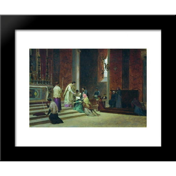 The Catholic Mass 20x24 Framed Art Print by Fyodor Bronnikov