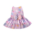 thumbnail image 2 of Kbndieu Happy Easter Day Dog Dress Girl Puppy Skirt Holiday Dog Clothes Outfit Cat Clothing Doggy Costume with Bowknot for Small Dogs Cats Pet Apparel, Purple L, 2 of 6