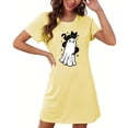 thumbnail image 3 of Cxenplz Womens Halloween Nightgown Casual Summer Fall Crewneck Short Sleeve T Shirt Deess Soft Loose Print Tunic Shirt Pajamas Sleepwear on Clearance, 3 of 4