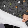 thumbnail image 3 of Oversized Wearable Blanket Hoodie,Halloween Colorful Spider Web Pattern Sherpa Blanket Hoodie with Super Pockets,Super Warm Fuzzy Pullover for Women & Men, 3 of 6