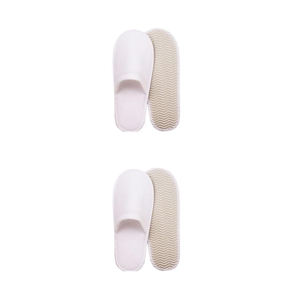 10 pares de zapatillas de hotel desechables Minnieouse de lana Coral para hombre y mujer color Blanco 2