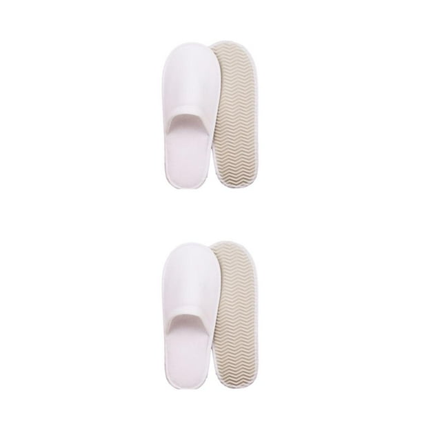 10 pares de zapatillas de hotel desechables Minnieouse de lana Coral para hombre y mujer color Blanco 2
