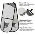 thumbnail image 2 of Yayeee Double Oven Mitt Kitchen Heat Resistant Baking 35" x7" Quilted Glove, Black Cute Cat, 2 of 6