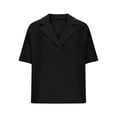 thumbnail image 4 of Womens Tops Under $10, Womens Oversized Short Sleeve Blouses Dressy Casual Lapel Collar V Neck Loose Business Trendy Button Down Shirts, 4 of 9