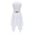 thumbnail image 2 of Doomiva Kids Girls Color Block Asymmetrical Sleeveless Praise Dance Tunic Lyrical Contemporary Dance Dress Light Pink 16, 2 of 7