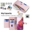 thumbnail image 4 of Phone Case for Samsung Galaxy S20 FE 5G 6.5 inch Wallet Cover and Screen Protector Flip Zipper Credit Card Holder Slot Stand S 20 EF UW S20FE5G S20FE 20S S2O Fan Edition 4G G5 Women Rose Gold, 4 of 17