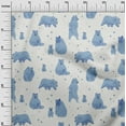 thumbnail image 3 of oneOone Polyester Spandex Dusty Blue Fabric Bear Sewing Material Print Fabric By The Yard 56 Inch Wide, 3 of 6