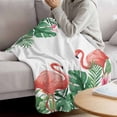 thumbnail image 3 of Pink Flamingo Birds Blanket Soft Cozy Warm Throw Blanket for Couch, Plush Fuzzy Flannel Fleece Blankets for Sofa, Summer Tropical Plants Flowers Bed Blankets Lightweight Gifts for Women, 50"x60", 3 of 9