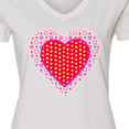 thumbnail image 4 of Inktastic Valentine Red Heart with Dots Women's V-Neck T-Shirt, 4 of 5