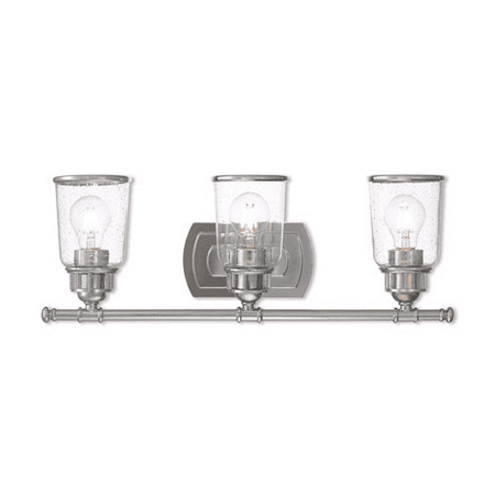 

World of Crystal Lahore Bath Lighting 24in Polished Chrome Steel 3-light
