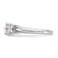 thumbnail image 3 of Solid 14K White Gold Three Stone Engagement Ring with CZ Cubic Zirconia Size 8, 3 of 8