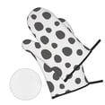 thumbnail image 3 of YFYANG Oven Mitts and Pot Holders Sets 4 Pieces, Non-Slip Heat Resistant Gray Leopard Texture Kitchen Glove Pot Mat for Cooking and Baking, 3 of 8