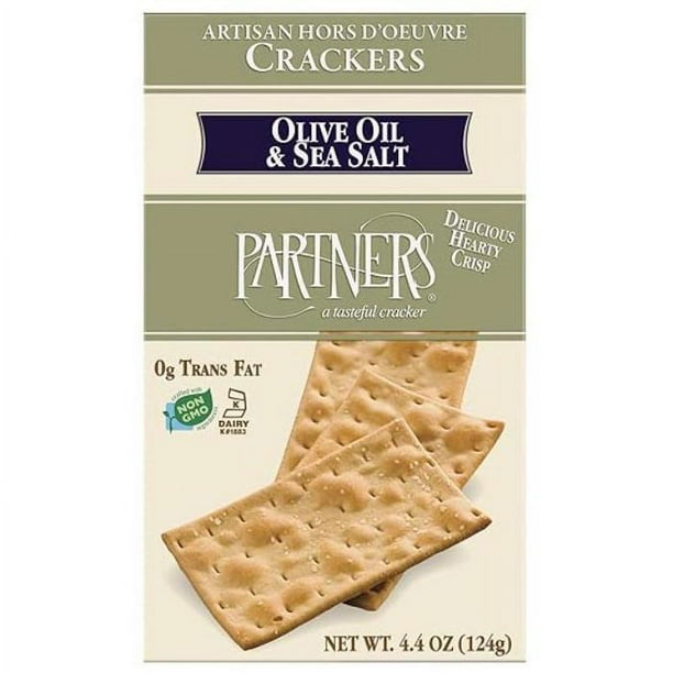 Partners Olive Oil & Sea Salt Crackers - Single Serve Packs, 40 Count (0.9 Oz Each)