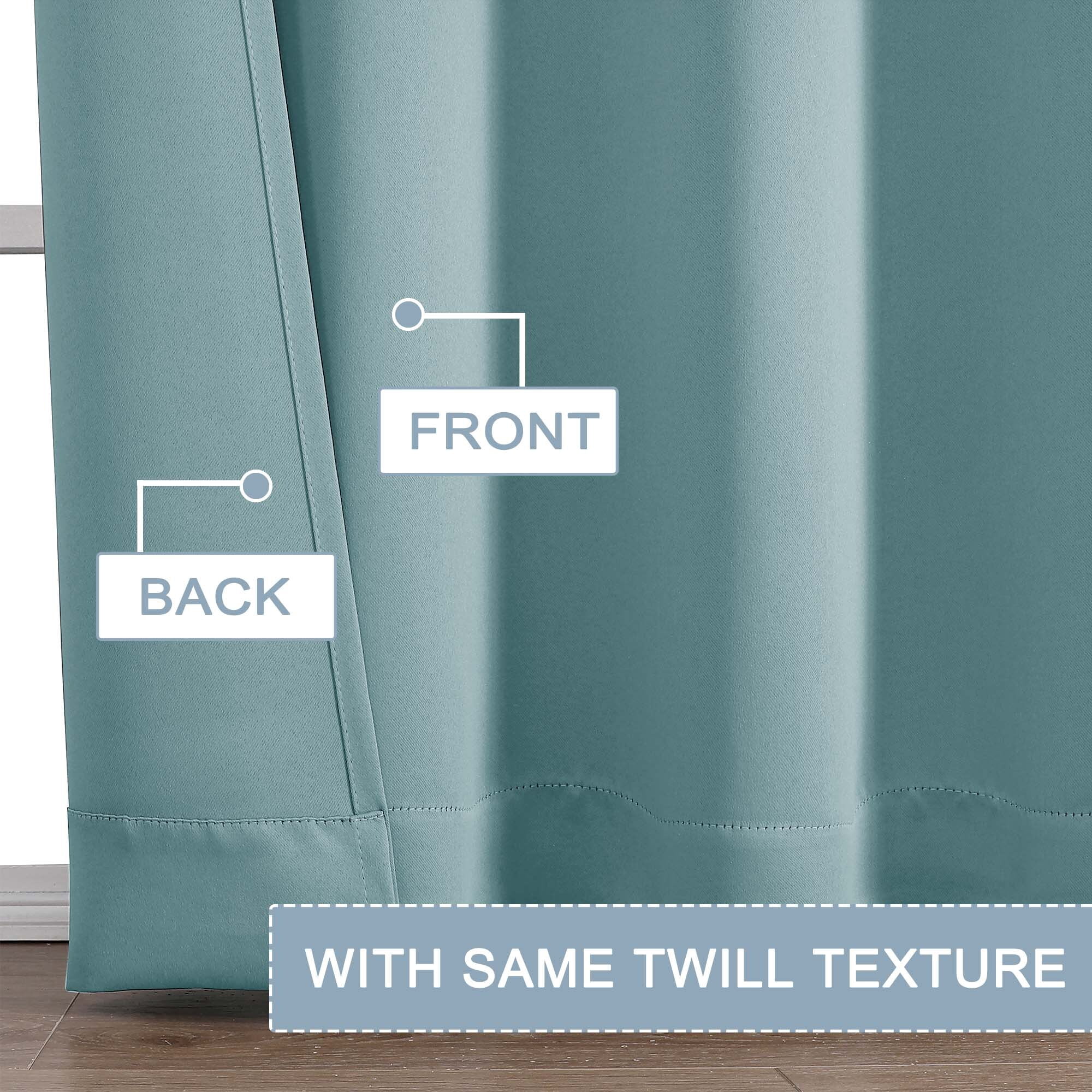 OVZME 2 Panels Set Aqua Blue Blackout Curtains for Living Room 84 Inch Length, Solid Thermal Insulated Privacy Bedroom Window Treatment Curtains Blackout Drapes, W40 x L84 Inch, Aqua