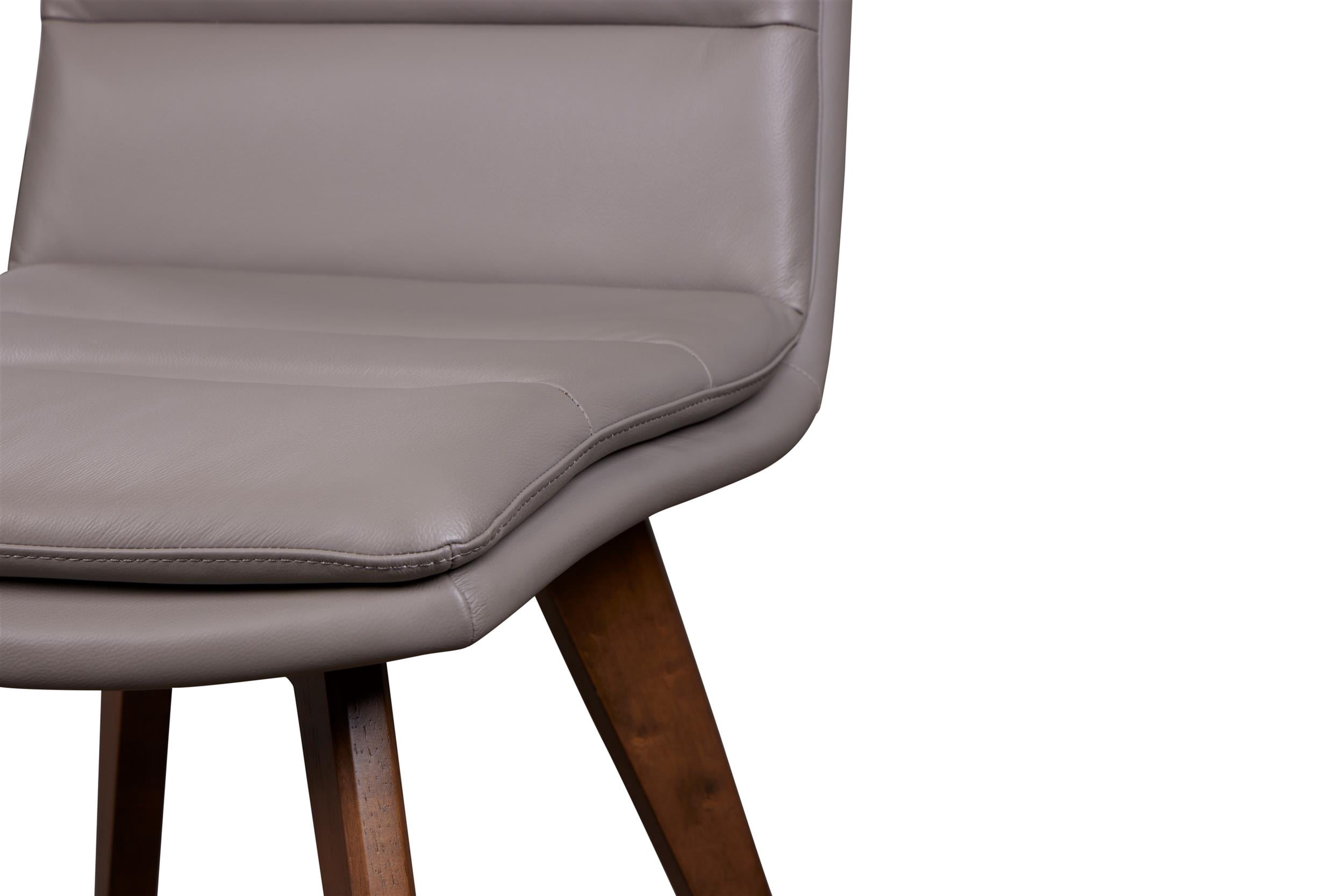 Porter Designs Castor Genuine Leather Dining Chair in Gray (Set of 2)
