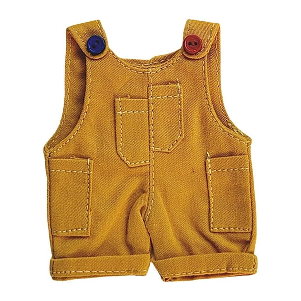Mono de muñeca para niña, atuendos para muñecas, moda, suave, bricolaje, juguete de muñeca, decoración, desmontable Amarillo