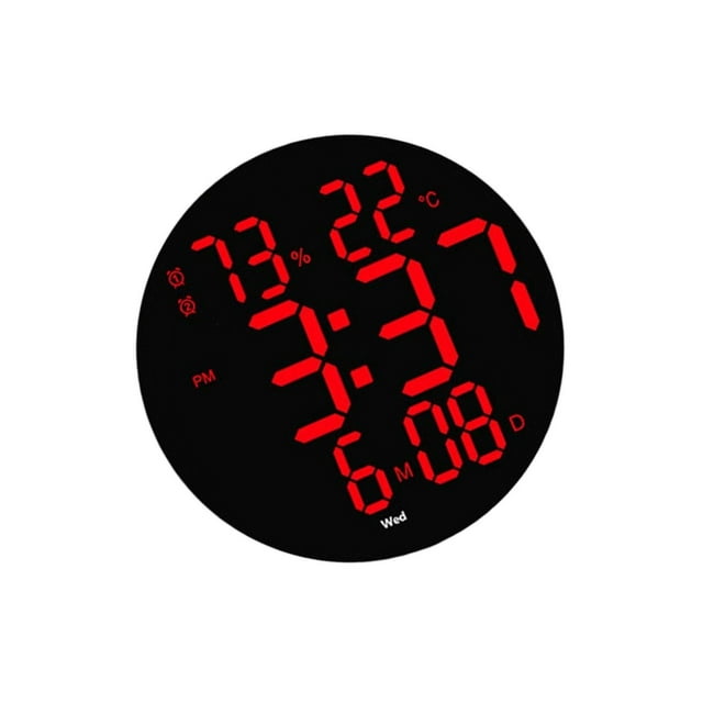 serony Horloge Murale Alimentée par USB Horloge Numérique pour Salon Lumière Rouge