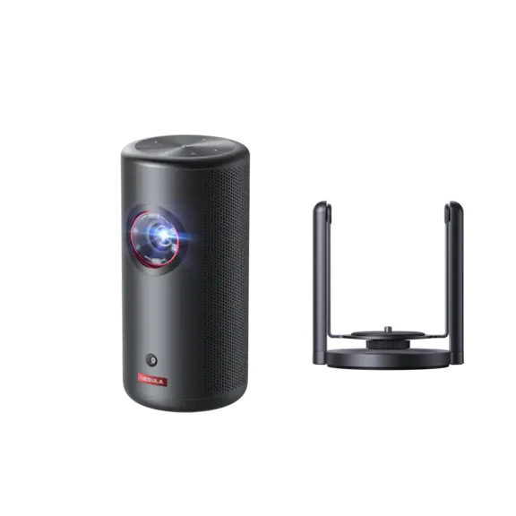 NEBULA Capsule 3 GTV Outdoor Projector with NEBULA Capsule Gimbal Stand,1080p Smart Mini Projector with Bluetooth, WiFi, Adapter