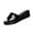 Black, variant on Women's Crocodile Embossed Wedge Slide Sandals Open Toe Summer Slip on Sandals