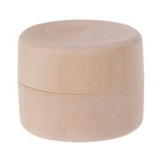 MANNYA Small Round Wooden Storage Box Spice Chinese Traditional Grinding Herb Powder