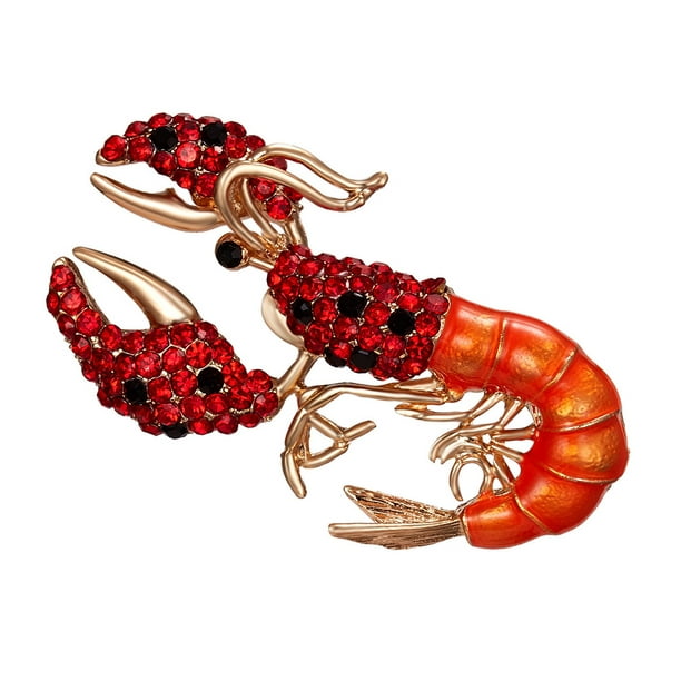 Ayyufe Women Rhinestone Lobster Enamel Animal Brooch Pin Corsage Suit Lapel