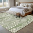 thumbnail image 4 of 5'x8' Area Rugs, Summer Palm Leaf Indoor Outdoor Area Rug for Living Room Bedroom, Tropical Bloom Silhouettes Green Washable Bathroom Rugs Kitchen Floor Carpet Mats Home Decor Aesthetic, 4 of 8