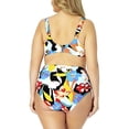 thumbnail image 2 of ANNE COLE Women's White Printed Stretch Removable Cups Bikini Sweetheart Twist Front Swimsuit Top 24W, 2 of 2