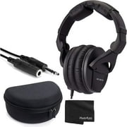 Sennheiser Professional HD280PRO Over-Ear Monitoring Headphone, Black Bundle with Headphone Case for Sennheiser HD 280 Pro with Extension Cable