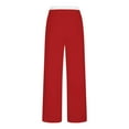thumbnail image 5 of CQONEPT Women's Fleece Sweatpants High Waisted Drawstring Elastic Waist Pant Comfor Causal sports Trousers with Pockets Red S, 5 of 6