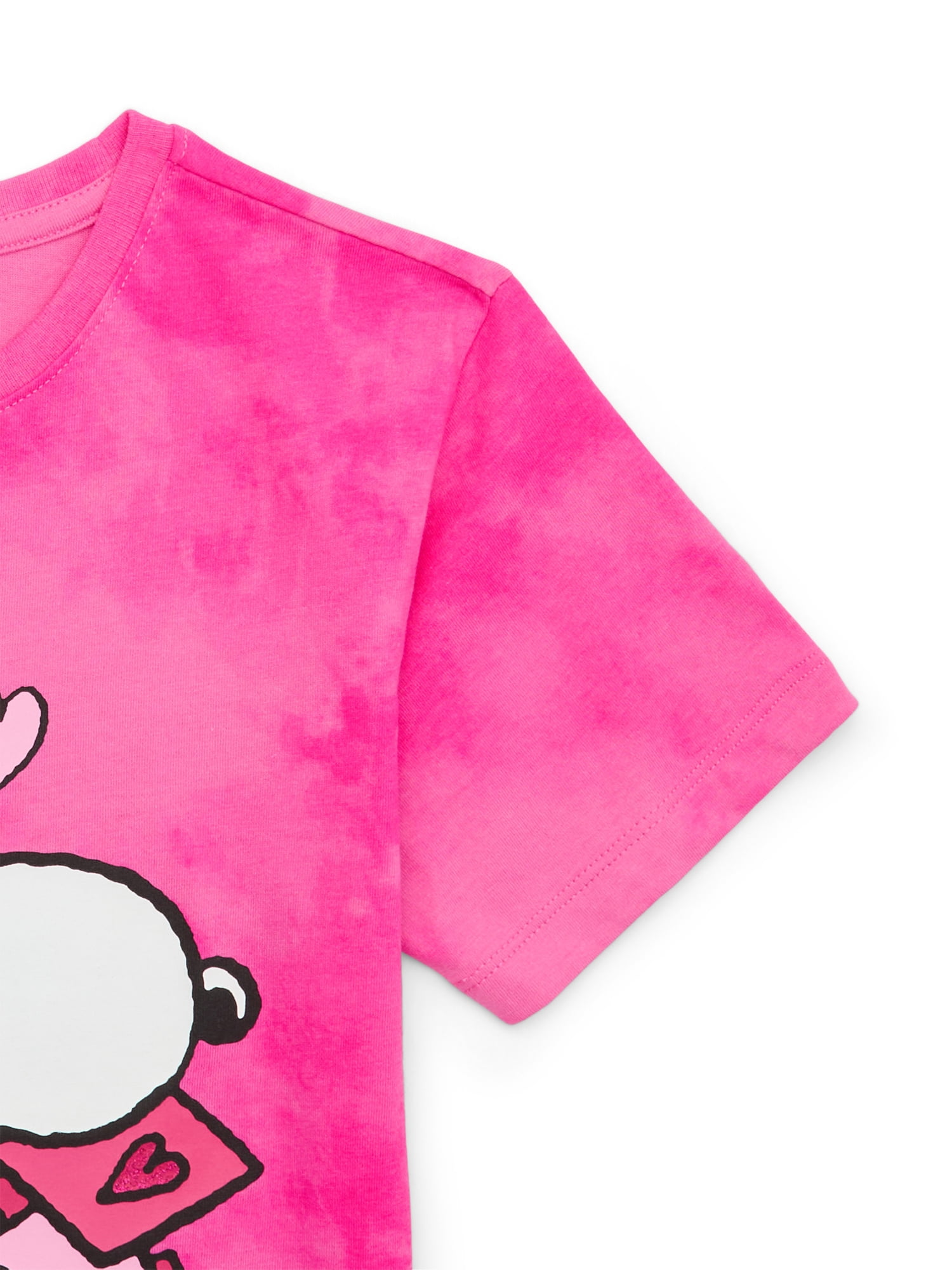 Snoopy Girls Valentine's Day Short Sleeve Graphic Tee, Sizes 4-16