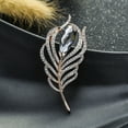thumbnail image 6 of Lifetechs Brooch Peacock Feather Shape Hollow Shiny Rhinestone Stainless Exquisite Colorfast Luxury Bag Collar Scarf Hat Decoration Clothes Pin Lady Jewelry, 6 of 7