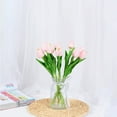 thumbnail image 4 of HUONA Artificial Tulips Faux Tulip Flowers Simulate Tulips Flowers Vase Potted Plant Flower Arrangement Wedding Bouquet Home Garden Balcony Decoration 10PCS Orange, 4 of 10
