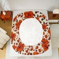 thumbnail image 5 of Feelyou Wheat Red Flower Twin Sheet Sets for Adult, Retro French Floral Twin Fitted Sheet, Countryside Theme Flat Sheet, Lightweight Room Decor, 3-Piece, 5 of 7