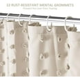 thumbnail image 7 of Extra Long Boho Farmhouse Shower Curtain Woven Fabric Natural Shower Curtain, 72 x 78 Tufted Pleat Floral Puffs Textured Modern Farmhouse Minimalist Shower Curtain Set with Hooks for Bathroom, 7 of 7