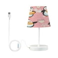 thumbnail image 2 of WOBOGO Dessert Penguin Pink Pattern Table Lamps Bedroom 3-Speed Dimmable Farm Style with Fabric Shade for Reading and Home Office, 2 of 8