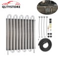 thumbnail image 1 of 10 Rows Aluminum Remote Transmission Oil Cooler Radiator Converter Kit Silver, 1 of 5