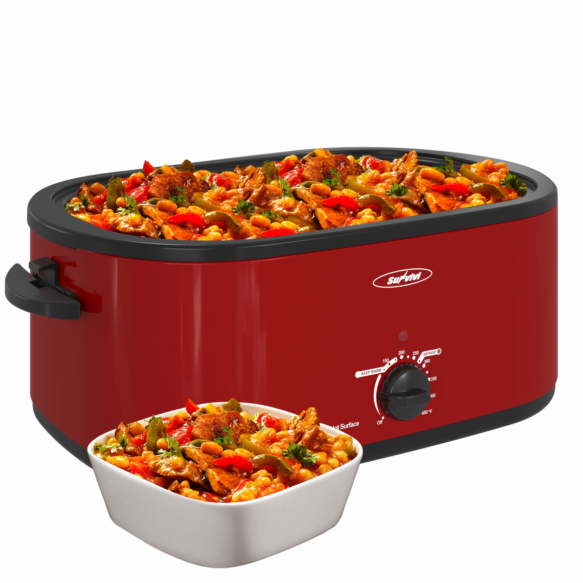 Electric Roaster Oven, 22 Quarts, Red - 32235