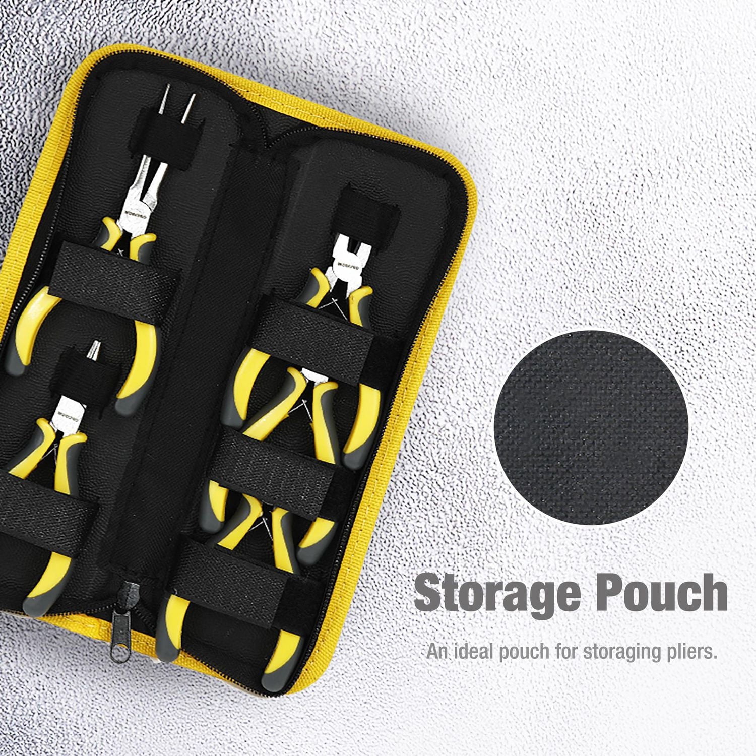 WorkPro Ensemble de petites pinces avec pochette - 5 Pièces