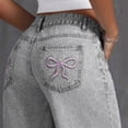 thumbnail image 2 of TOWED22 Girls Baggy Straight Leg Denim Pants with Pockets High Waisted Comfort Jeans Grey,9-10 Y, 2 of 5