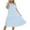 Blue, variant on Ruyang Dresses for Women, 2024 Women's Summer Solid Color Crewneck Short Sleeve Lace Up Dress Lace Flowy Tiered Midi Dresses