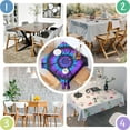 thumbnail image 4 of Blue Purple Tie Dye Pattern Square Tablecloth,Waterproof Square Table Cover,Wipeable Spillproof Washable Table Cover for Home Kitchen Party Decor 60"x60"(152x152cm), 4 of 6
