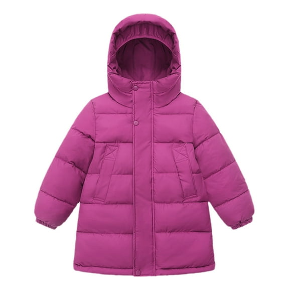 Gaexia Big Boy Jacket With Hood ,Kids Winter Hooded Quilted Jacket Warm Padded Coat for Boys Girls Long Outerwear Coats