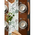 thumbnail image 3 of Table Runner 36 Inches Long for Kitchen Dining, Sage Green Coastal Dresser Scarf Farmhouse, Dining Table Decorations for Wedding/Parties, Summer Beach Coral Shell Ocean 13 x 36 In, 3 of 9