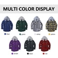 thumbnail image 5 of SPEEDRUN Men Casual Button Down Flannel Hoodies, Men's & Big Men's Hooded Flannel Shirt with Long Sleeves for Spring and Autumn, Single-layer without fleece, Sizes M-3XL, 5 of 6