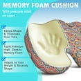 thumbnail image 5 of Premium Mandala Pattern Memory Foam Seat Cushion Ergonomic Chair Pad for Office Chair, Car, Airplane & Bleachers Sciatica, Tailbone Hip & Back Pain Relief - Chair Cushion for Long Office Workers., 5 of 5