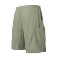 thumbnail image 4 of YLSDY Fashion 2025 Men Cargo Shorts Athletic Lounge Elastic Waist Drawstring Cotton Casual Outdoor Sweat Short Pant with Multi Pockets Green M, 4 of 4