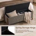 thumbnail image 4 of VKNOW Chenille Storage Bench with Solid Wood Legs and Hinged Lid for Bedroom Entryway and Living Room,Brown, 4 of 14