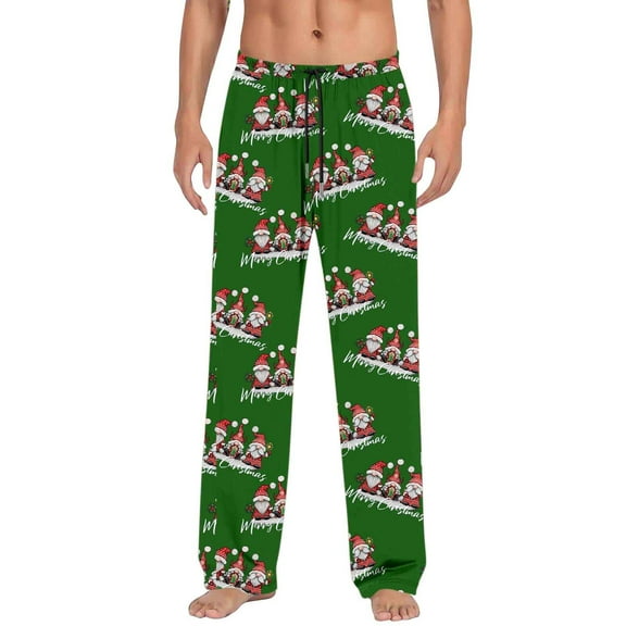 BOOMNY Christmas Mens Pajama Pants Wide Leg Pajamas Pants for Men Xmas Graphic Soft Pj Bottoms Pant With Pockets Cozy Homewear Loungewear